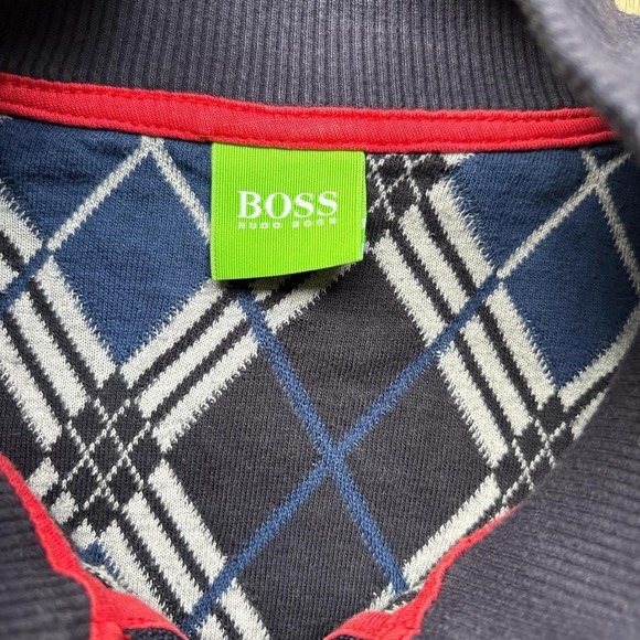 Hugo Boss Green Label stylish Navy Chest Embroidered Striped Track Jacket - Picture 3 of 8